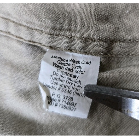 Bit Bridle Shirt Mens M Medium Tan Hunting Long Sleeve Button Outfitters - Picture 6 of 14